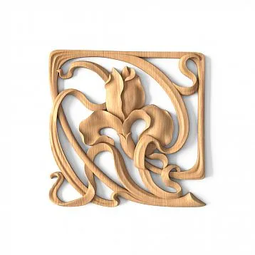 Wooden Decorative Element with Wood Carving N-273L
