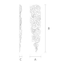 Wooden inlay N-253R with wood carving scheme