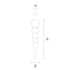 Drawing for wooden leg for console