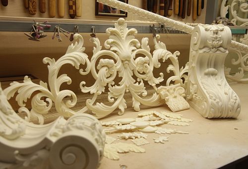 Decorative polyurethane stucco with classic ornamentation