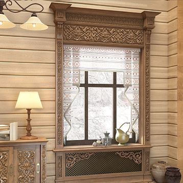 Carved Bracket KR-030 in the Living Room Interior