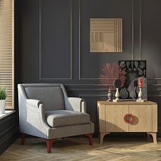 Geometric furniture leg MN-207 for wooden chair, photo in interior