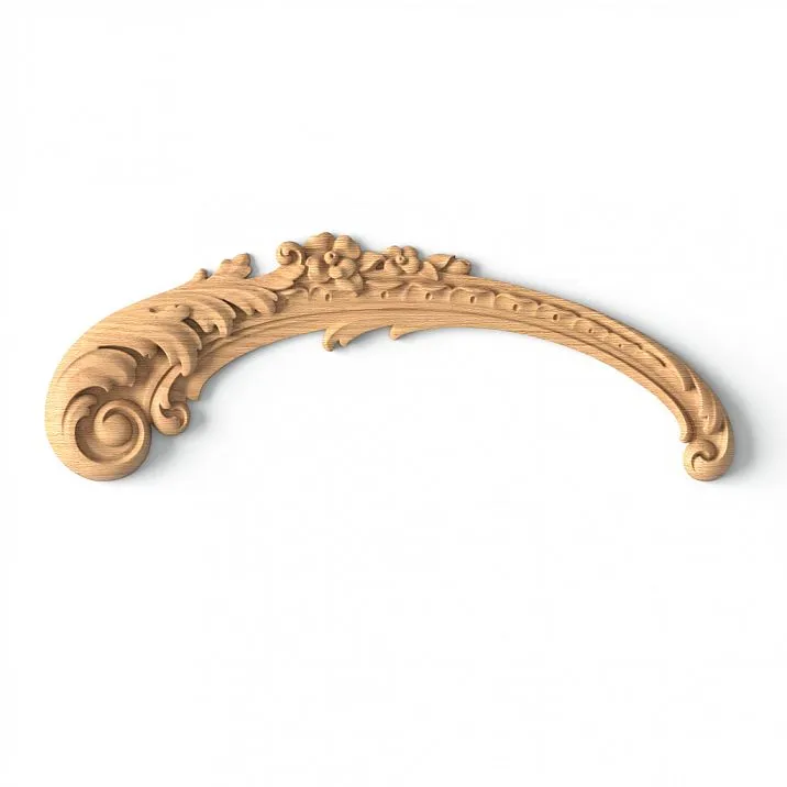 Накладной элемент из дерева с резным цветочным узором N-460L