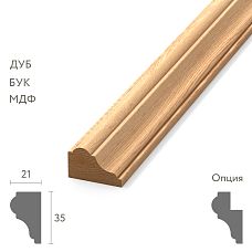 Wooden Molding MLD-006 with Variable Geometry 35&times;21/23 mm Large Profile