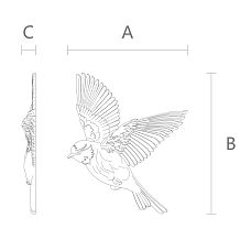 Wooden decor N-493R &ndash; schematic image of a carved bird.