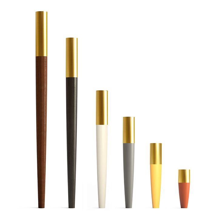 Wooden legs with brass decoration