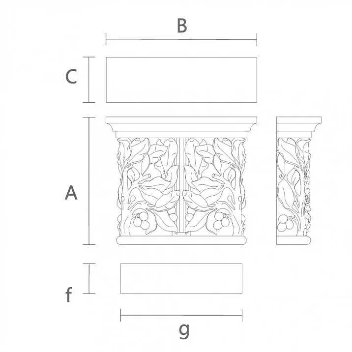KL-054 Capital Drawing for Classic Interior