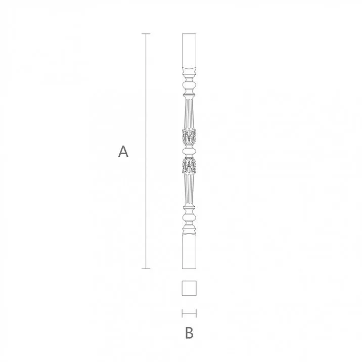 Wooden baluster L-027, drawing