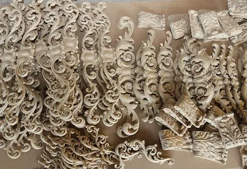 Collection of carved elements for exclusive furniture