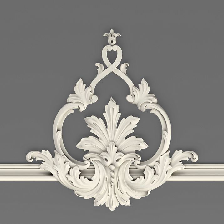 Wall molding CPU-1-2 made of polyurethane STAVROS from the Neoclassic collection &mdash; multi-level composition with volumetric relief for luxurious interiors