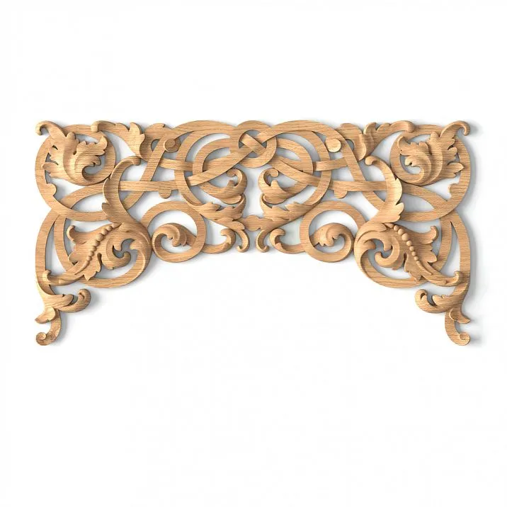 Carved floral pattern on applique N-341