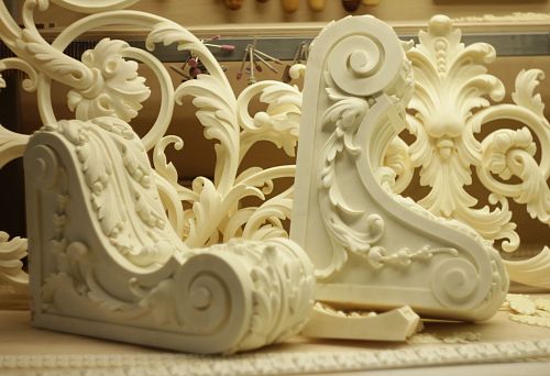 Polyurethane ceiling elements for chandelier decoration