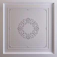 Decorative ceiling rosette CPU-066 made of polyurethane STAVROS 1250&times;1250 mm with relief ornament in classic style