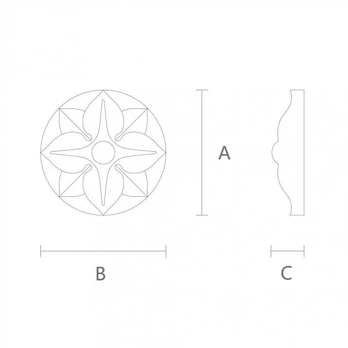 Elegant Carved Socket R-004 for Home Decor Drawing