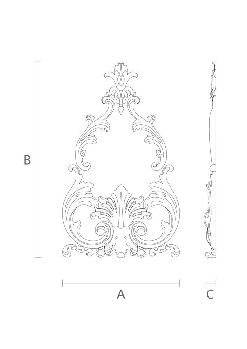 C-028 wooden decor set, drawing