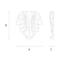 Decor for furniture in the form of wooden carved insert N-110