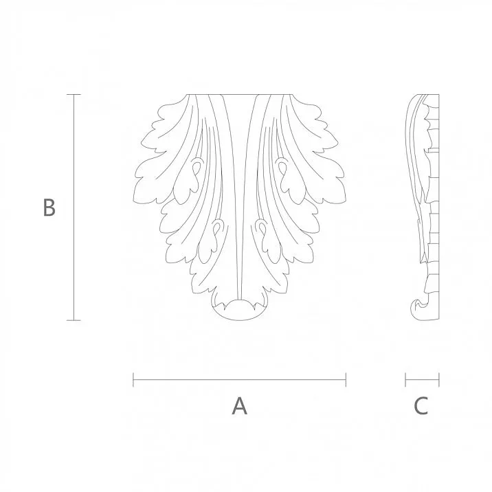 Decor for furniture in the form of wooden carved insert N-110