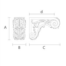 Элегантный деревянный кронштейн KR-054 чертеж