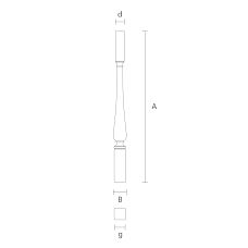 Solid wood staircase detail L-119 drawing