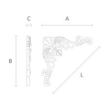 Facade molding, polyurethane applique drawing