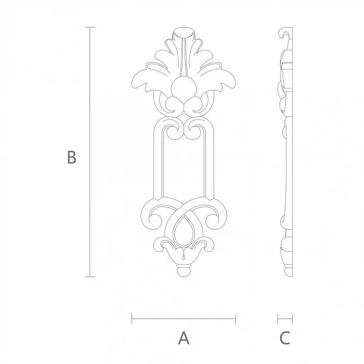 Резное изделие из дерева N-2101 чертеж