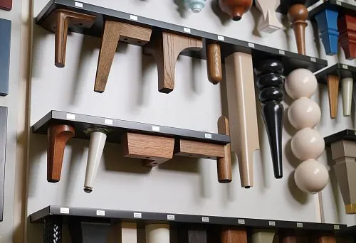 Variety of furniture legs and decorative elements