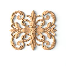 Wooden carved decoration for a mirror with natural motifs in interior decor