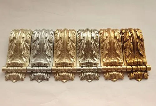 Polyurethane beams with decorative finish, in gold and silver colors