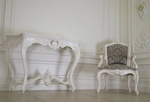 Classic Style Interior with White Furniture and Decorative Panels