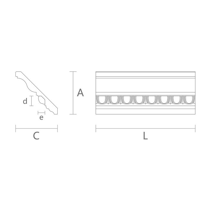 Ceiling cornice with insert KZ-001-11 drawing