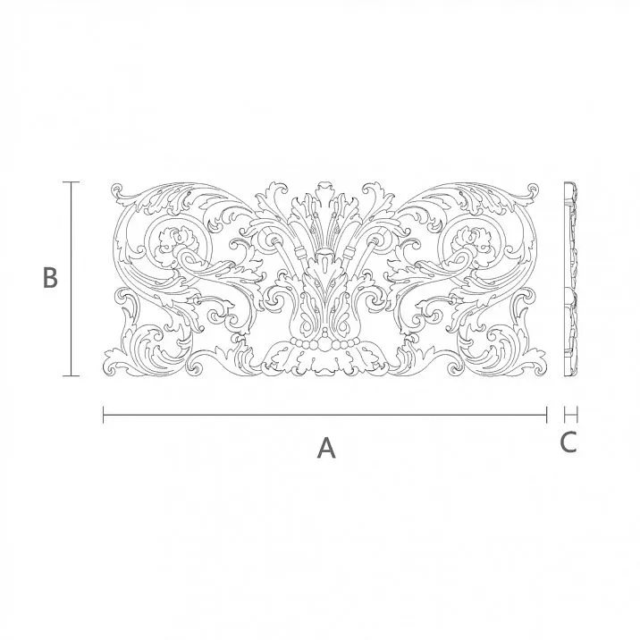 Резная накладка N-277 - деревянный декор чертеж