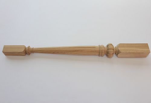 Baluster made of natural wood for staircase construction.