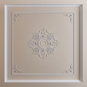 Ceiling rosette CPU-071 with a diameter of 1365 mm made of polyurethane in a classic style with an eight-ray composition