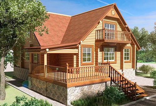 Balusters for balcony made of wood