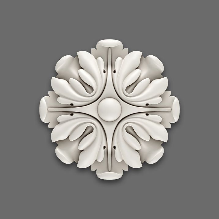 Stylish polyurethane rose in classic pattern &ndash; stucco for walls, ceiling, and furniture