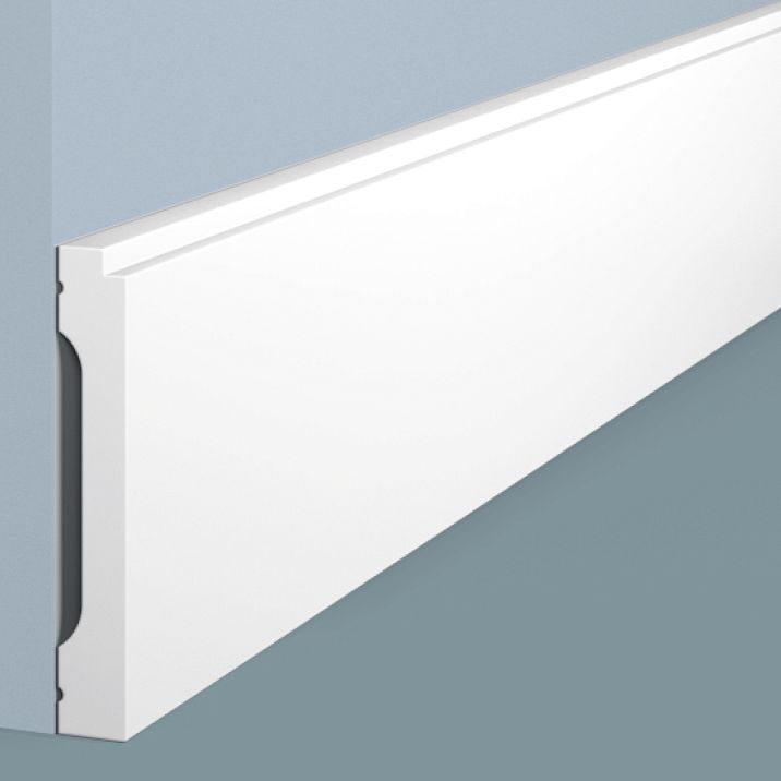 B90V2 floor skirting board from HI WOOD polystyrene, 90 mm high and 14 mm thick, close-up