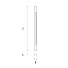 Strict and minimalist wooden baluster L-099.1 for staircase drawing