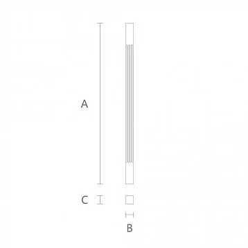 Wooden baluster L-099.1 with square cross-section and grooves