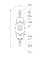 Wooden Decor for Classic Style and Other Styles with Wood and Flowers - Drawing