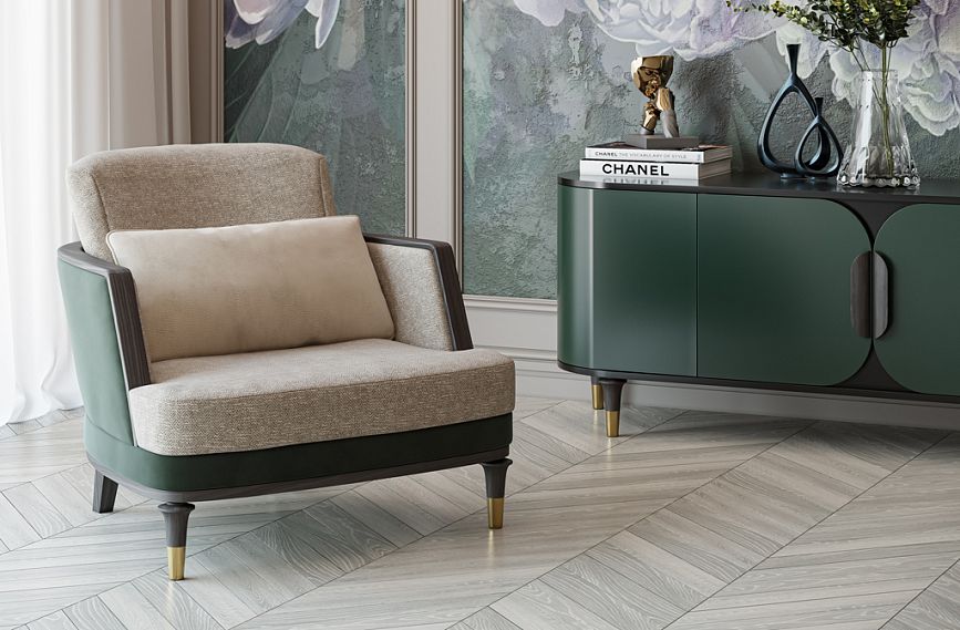 Decorating the Komodo KMD-017 with Wave HL-006 handle and MN-200 legs, decorating the chair.