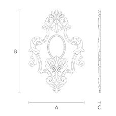 Elegant carved wooden overlay N-149 drawing