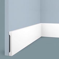 B110V1 skirting board from HI WOOD polystyrene, record height of 110 mm and thickness of 16 mm, with rich decorative relief, white color