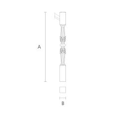 Чертеж столба для лестницы из массива бука и дуба