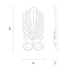Decorative element for decorating walls, doors, ceilings, furniture drawing