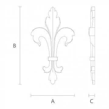 Decorative Element from Oak or Beech with Wood Carving