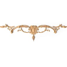 Wooden decor with relief carved pattern of leaves and flowers