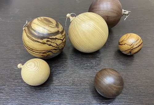 Various wooden decorations for festive mood.