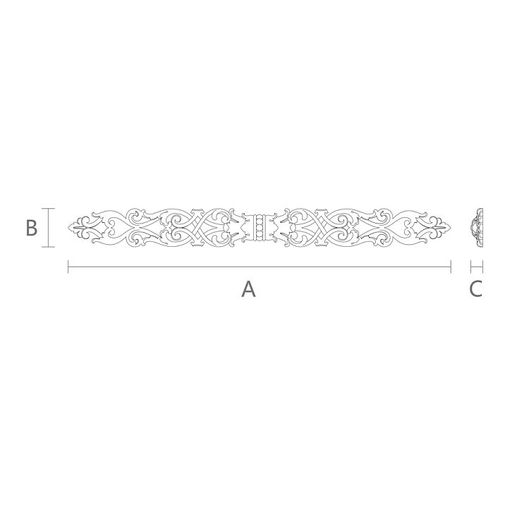 Декоративный элемент из дуба или бука для украшения стены чертеж