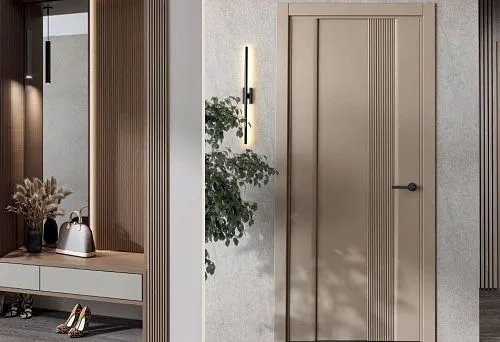 Stylish Door with Vertical MDF Panels Highlighting Modern Design