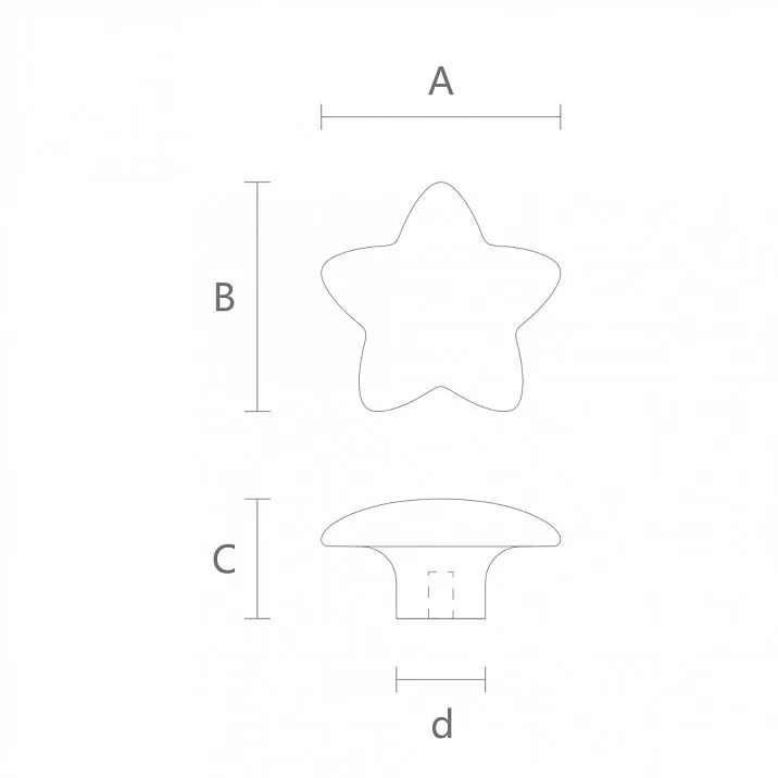 Children's furniture handle Star HL-044 from the Stavros decor store, drawing